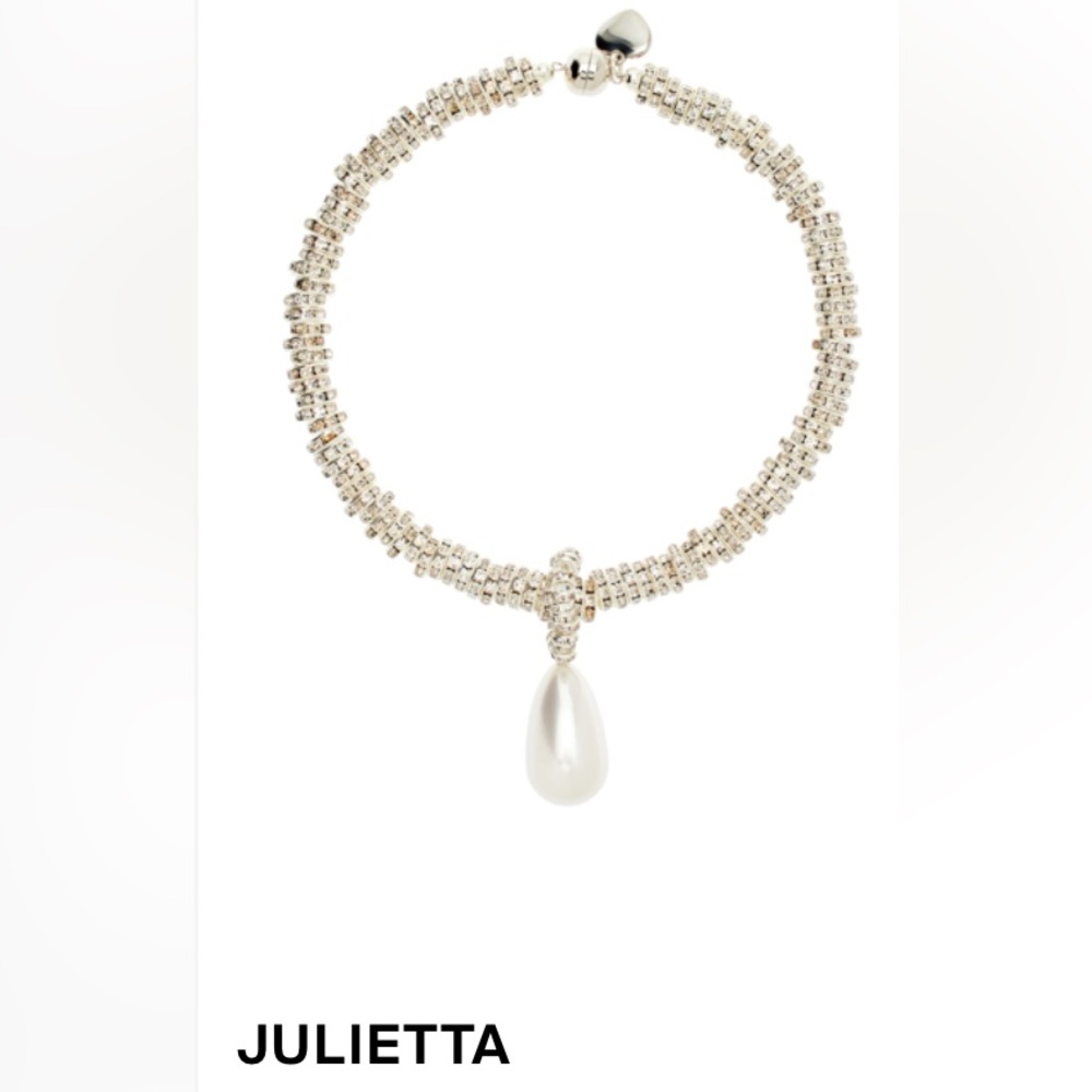 Julietta Silver and White Double-Strand Pearl Necklace